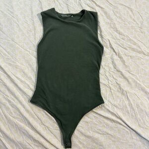 Abercrombie Cotton Seamless Fabric Crew Tank Bodysuit